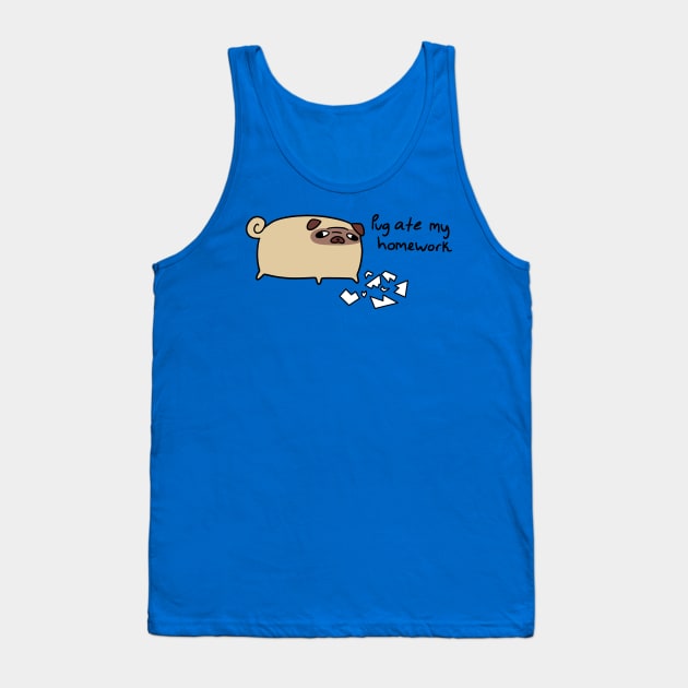 Pug Ate My Homework Tank Top by saradaboru